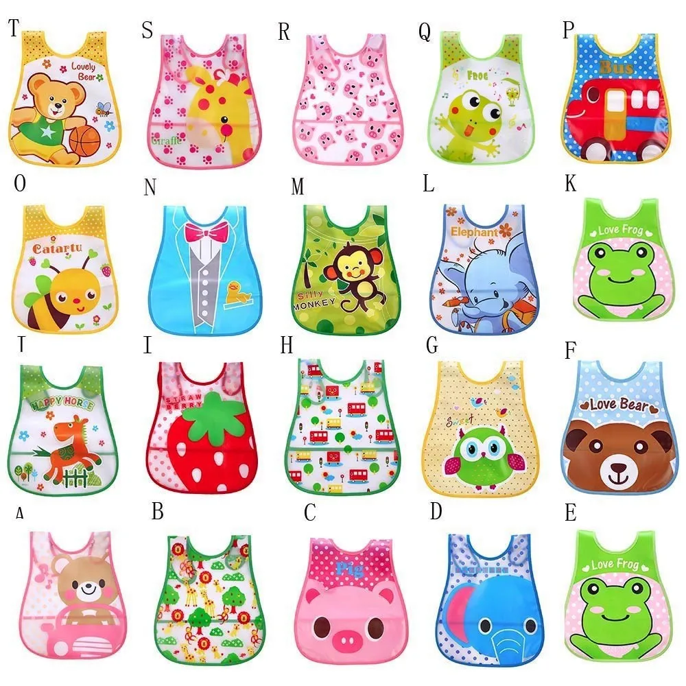 

Cute Kid Infant Bibs Baby Soft Cartoon Bib Waterproof Saliva Dripping Bibs Sleeveless Vest Velcro Feeding Accessories &&8