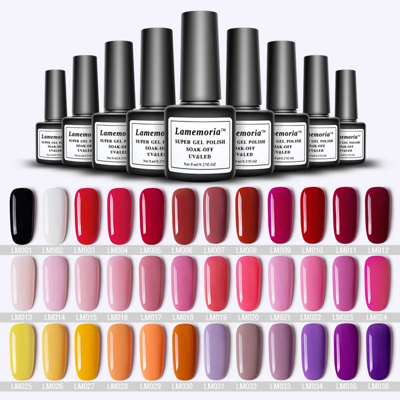 

Gel Polish Set UV Vernis Semi Permanent Primer Top Coat 8ML Poly Gel Varnish Nail Art Manicure Gel Polishes Nails Easy To Handle