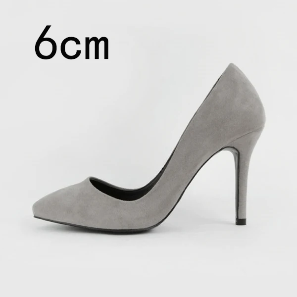 Grey Pumps 6cm Женские туфли-лодочки на каблуке; женская обувь на высоком каблуке; цветная однотонная повседневная обувь с острым носком; модельные туфли; Новое поступление размера плюс - Цвет: Grey Pumps 6cm