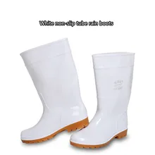 Yu xie/белые ботинки с гусиным дном противоскользящие конусные галоши в белых резиновых маслостойких износостойких кислых щелочей