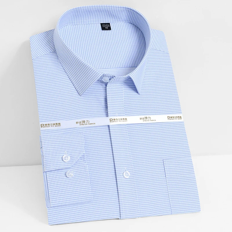 Men's Casual Plaid Striped Long Sleeve Basic Shirt Comfortable Stretch Bamboo Fiber Standard-fit Work Office Easy-care Shirts Men's Casual Plaid Striped Long Sleeve Basic Shirt Comfortable Stretch Bamboo Fiber Standard-fit Work Office Easy-care Shirts