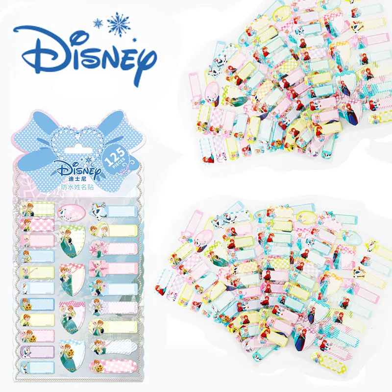 

Disney Frozen Name Tag Sticker Waterproof Sofia Princess Pony Label Children School Stationery Camp Tags Pencil Sticker