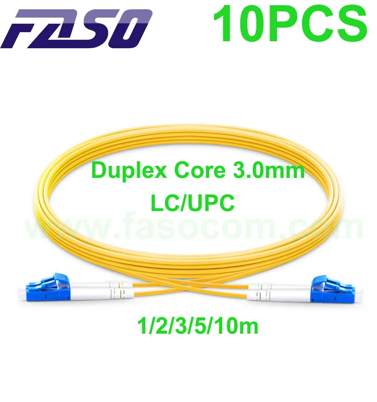 (В наличии) FASO 10 шт. LC/UPC оптоволоконный патч-корд одномодовый дуплексный