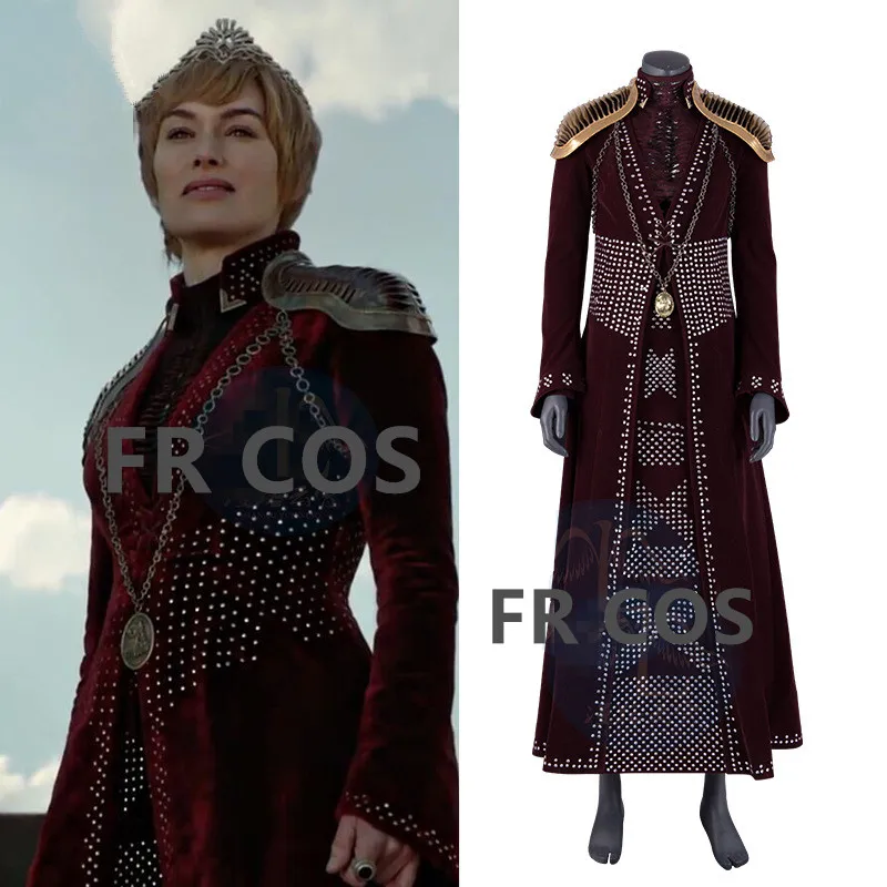 

Cersei Lannister Clothing Women Dress Game of Thrones Cosplay Adult Ms Dress Pendant Pauldrons High-End COS Apparel Halloween