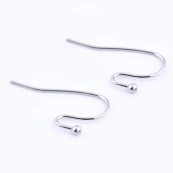 

30Pcs Stainless Steel Earring Hooks Diy Ear Wire Connector With 2mm Ball Earring Clasps Hooks Fittings Diy for Jewelry Making