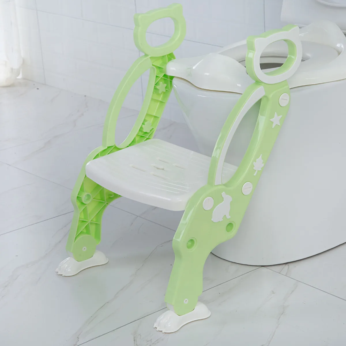 Зеленый Детское горшок обучающее сиденье Детский горшок детское сиденье для унитаза с регулируемая лестница детский Туалет Обучение Складное Сиденье - Цвет: Зеленый