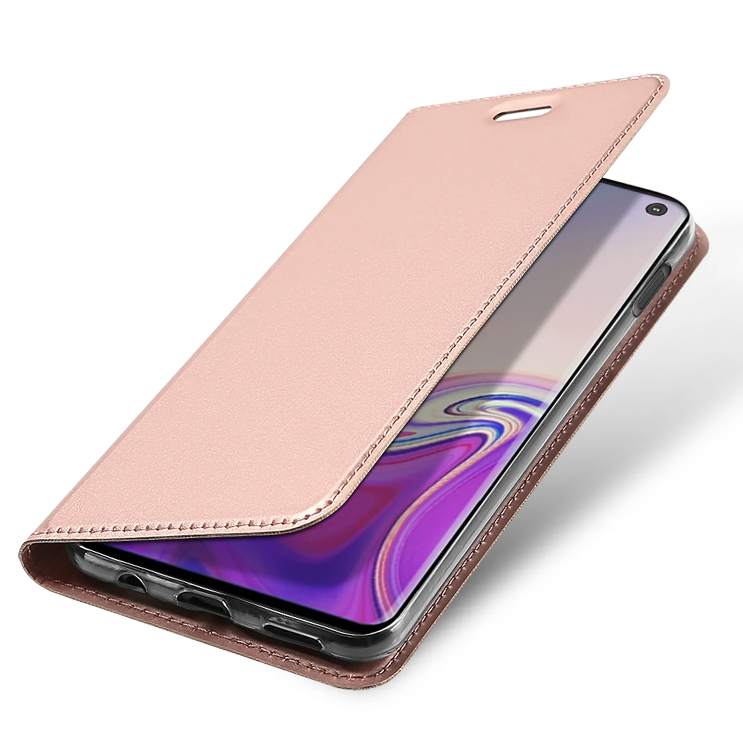 Для samsung Galaxy S10 Plus S10e роскошный Ультратонкий кошелек в виде блокнота чехол мягкий кожаный магнитный чехол для Galaxy S10 Note 10+ Plus - Цвет: Rose Gold