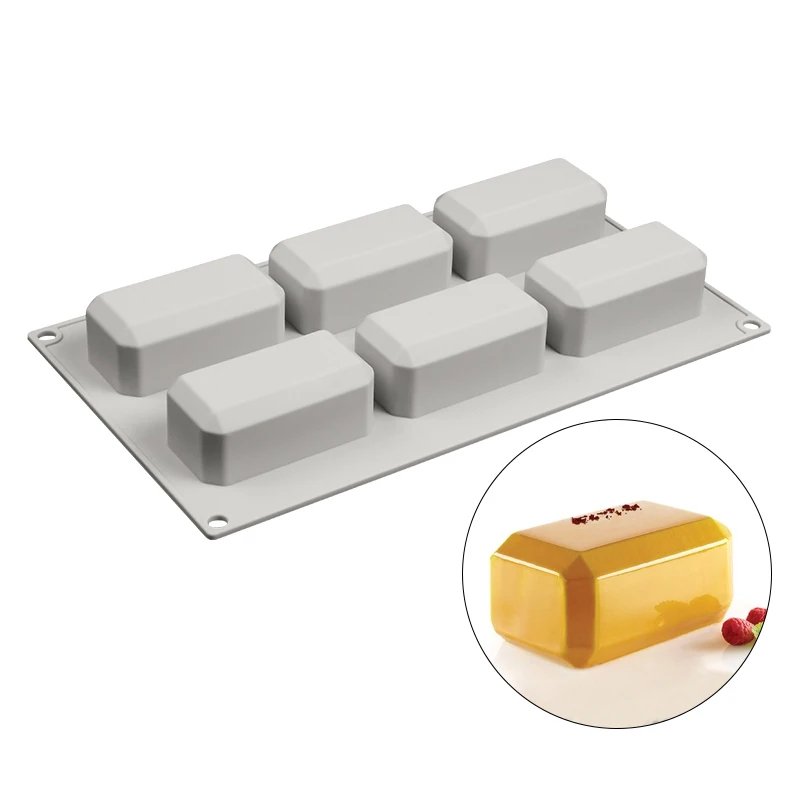 

6 Cavity Reusable Silicone Soap Mold for DIY Soap Making Rectangular Handmade Craft Soap Form For Home Bathroom