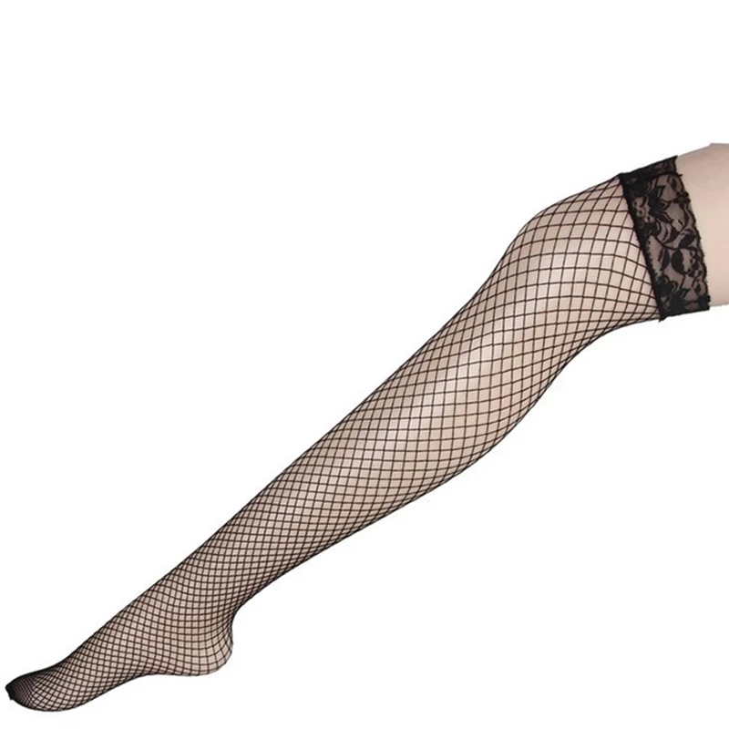 Белые черные сексуальные тонкие кружевные женские длинные чулки, прозрачные гольфы, японские сетчатые носки