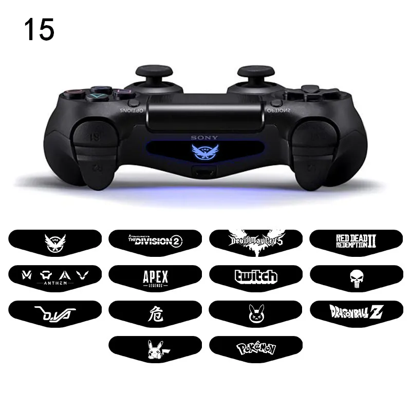 15 4 шт./компл. светодиодный наклейка для бара наклейки для Playstation 4 PS4 тонкий PS4 Pro светильник наклейки крышка для Dualshock 4 PS4 игровой контроллер - Цвет: 15