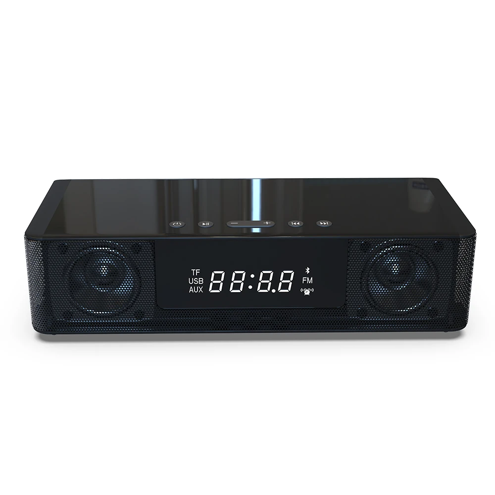2 в 1 10 Вт беспроводная быстрая зарядка Bluetooth динамик часы/FM радио светодиодный