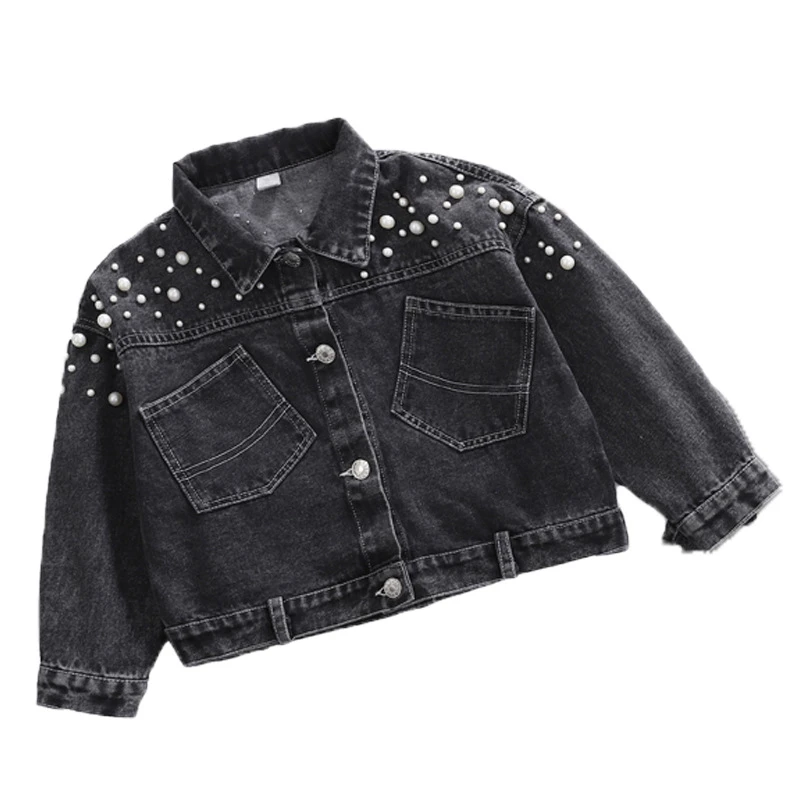 childrens black denim jacket