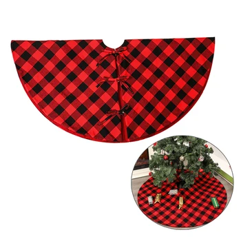 

48inch Christmas Holiday Decorations Skirt Aprons Plaid Tree Red And Black Plaid Skirt New Year Xmas For Decors Carpet Wills S27
