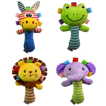 

Baby Rattle Toys Stuffed Animal Rattles BB Sticks Plush Baby Bed Toys Animal Hand Bells Baby Educational Toy Grasping