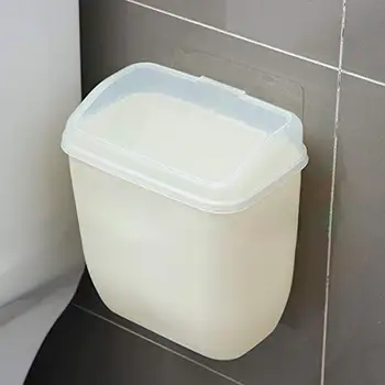 

1PC Multifunctional Wall-Mounted Rubbish Bin Hanging Trash Wastebasket Can For Bathroom Kitchen N0K0