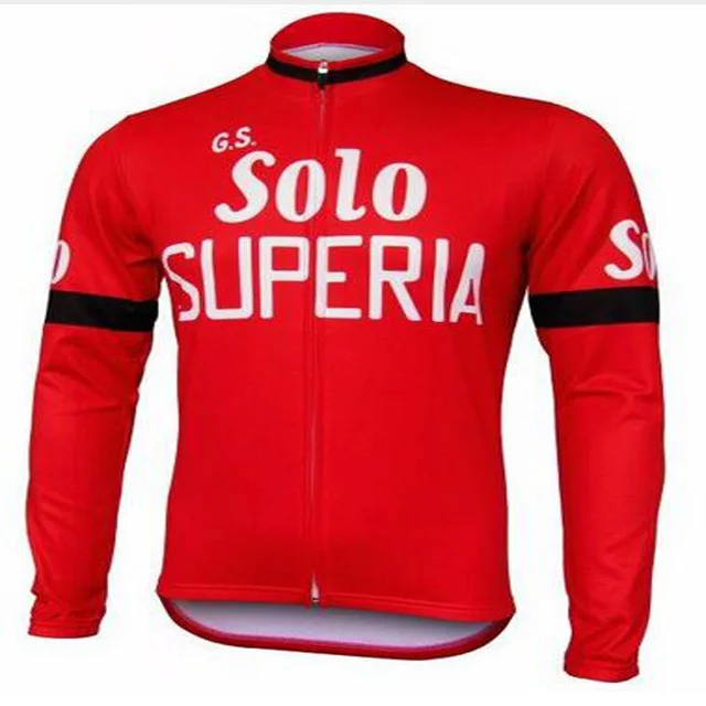 

GS Solo SUPERI RED Retro Men SPRING SUMMER Cycling Jerseys Long Sleeve Racing Bicycle Clothing Maillot Ropa Ciclismo