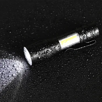 

Upgrade Newest Design USB Charging Powerful Flashlight COB LED Flash Light Tactical Torch Lamp+Battery+Box
