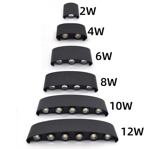 야외 방수 LED 벽 조명, 모던 북유럽 스타일 실내 벽 램프, 거실 베란다 정원 램프, 2W, 4W, 6W, 8W, 10W, 12W 4