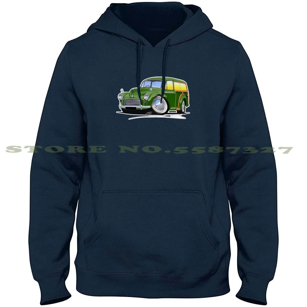 Morris Minor Traveller Green Felpe Con Cappuccio Felpa Per Uomo Donna Morris Minor Green Traveller Countryman Woody Woodie Classic Car