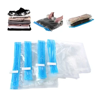 

Hand Rolling Compression Vacuum Bag Border Foldable Compressed Home Clothes Plastic Storage Bag Space Saving Seal Bags