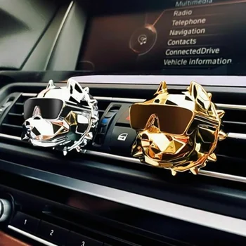 

New Bulldog Car Air Freshener Perfume Clip Fragrance Diffuser Auto Vents Scent Parfum Bulldog Diffuser Car Decor