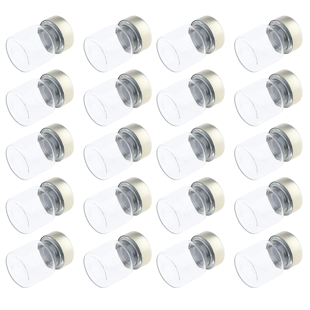 20 Packs Clear Glass Vials with Aluminum Cap for Essential Oils, Aromatherapy, Fragrance, Serums