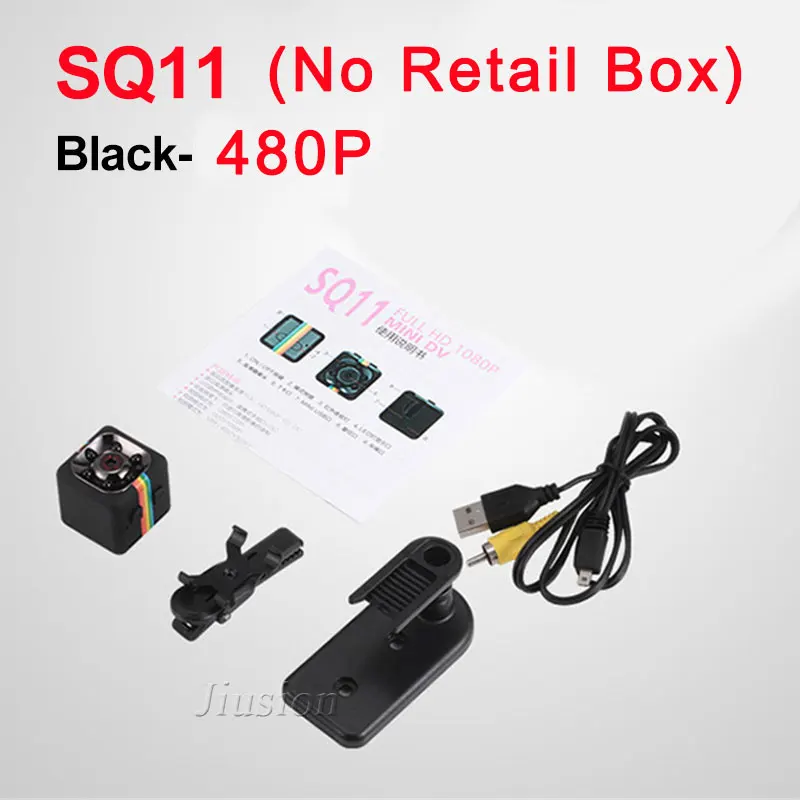 SQ11(480P)-Black Оригинальная Wi-Fi камера SQ13 SQ23 мини камера SQ12 SQ11 HD 1080P 480P ночное видение видео рекордер Микро камера Поддержка Скрытая TF карта - Цвет: SQ11(480P)-Black