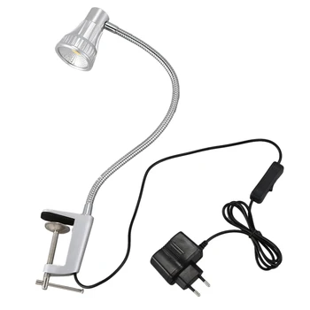 

LED Desk Lamp with Clip Flexible Lamp LED Bedside Reading Light Gooseneck Lamp with EU Plug