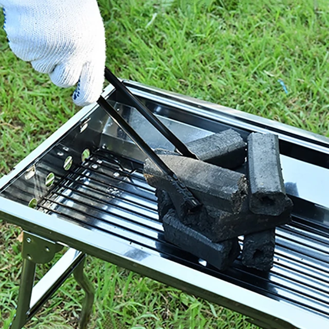 1 Pc Barbecue Faszén Fémfogantyú Grill Étel Klip Kültéri Kemping Főző Eszköz - Image 3