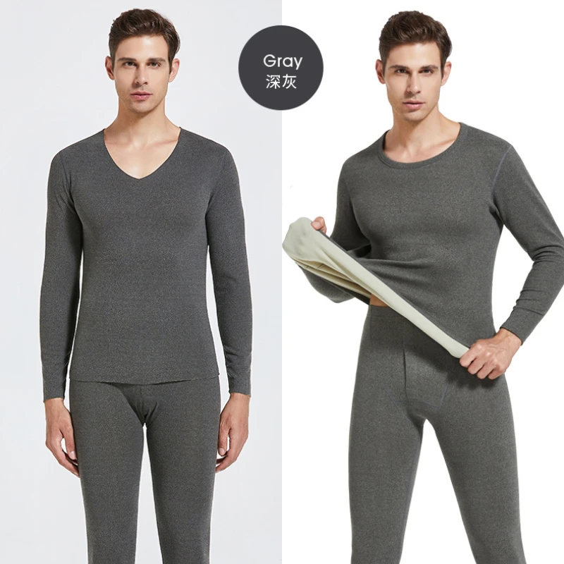 YILINHAN NEW Winter Plus Velvet Thermal Underwear Men Warm Men Underwear Set Cationic Thermal Technology Second Skin Long Johns