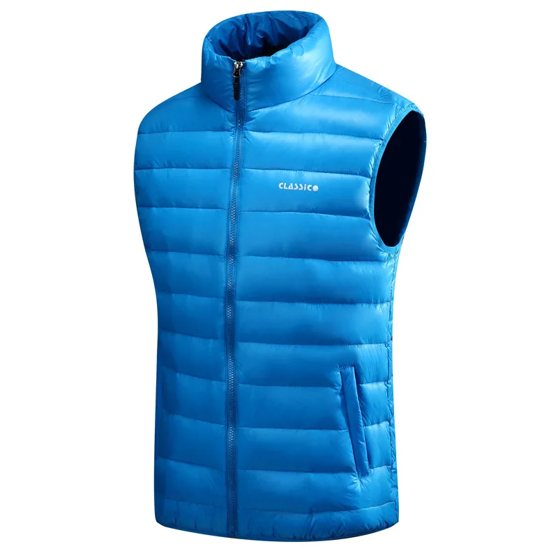 Men Down Vests 5 Color Winter Jackets Waistcoat Men Fashion Sleeveless Solid Zipper Coat Overcoat Warm Vests Plus Size S-5xl