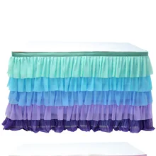 Радужная юбка для стола, украшение для детского душа, для дома, для первого дня рождения, вечеринки, Декор, свадебный фон, Рождество, Год, скатерти, юбки