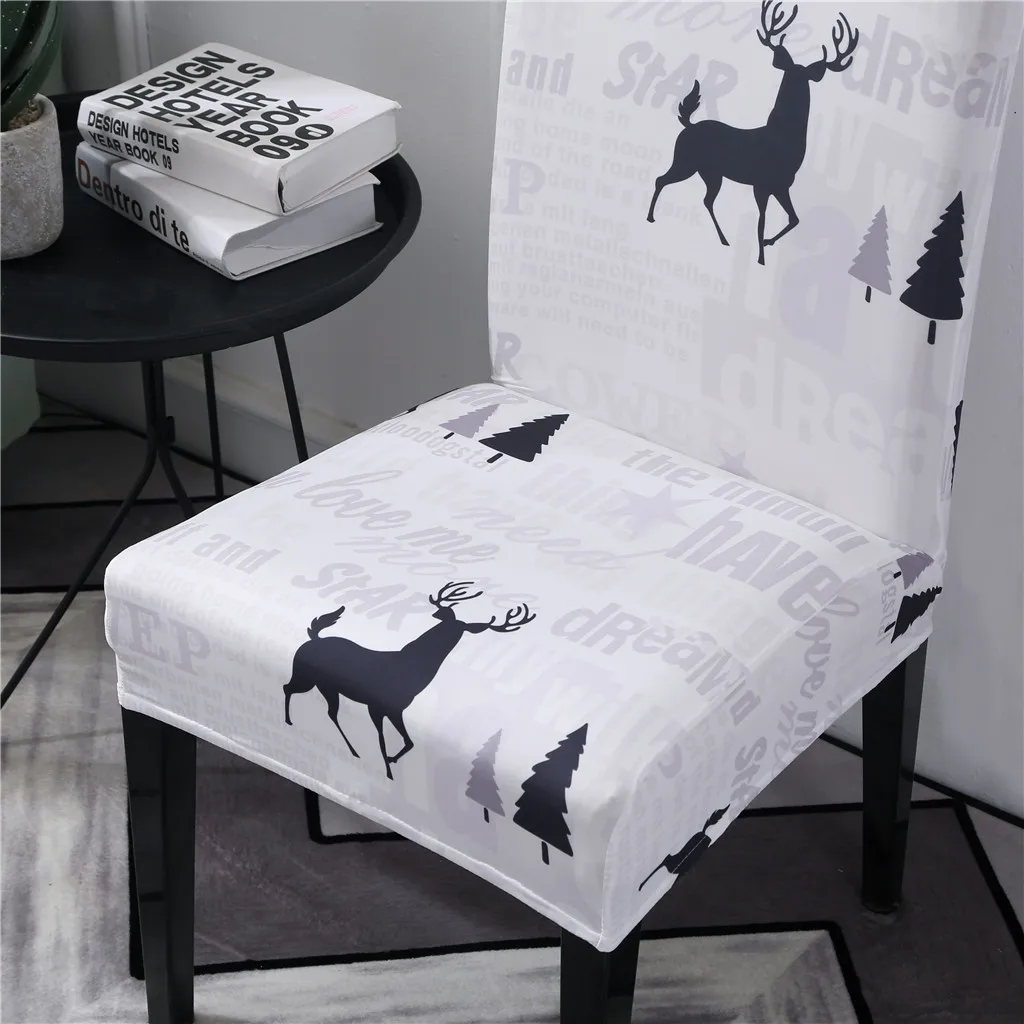 New Stretch Dining Chair Covers Slipcovers Christmas Home Decor Seat Covers