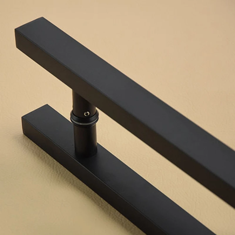 Matte Black Stainless Steel Glass / Wooden Door Handle