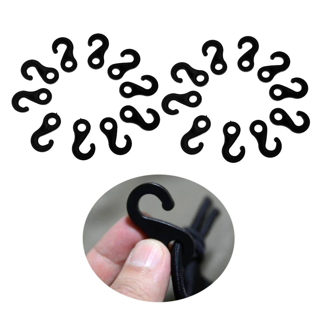 20 Pcs Heavy Duty Plastic Hook For Fasten Camping Tent Bungee Cord End 20 Pcs Heavy Duty Plastic Hook For Fasten Camping Tent Bungee Cord End