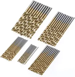 Mèches à revêtement en titane HSS, jeu de forets en acier à grande vitesse, outils électriques de haute qualité 1/1.5/2/2.5/3mm 50 pièces 