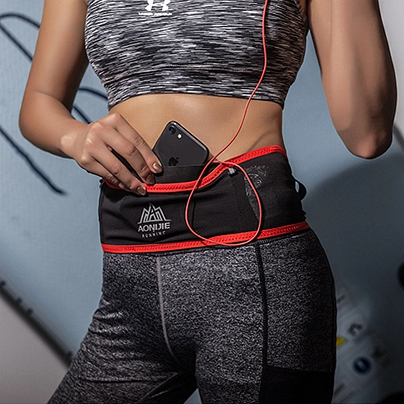 Aonijie 야외 허리 벨트 가방, 휴대용 초경량 허리 팩, 휴대폰 홀더, 트레일 러닝 캠핑, 물 부드러운 플라스크