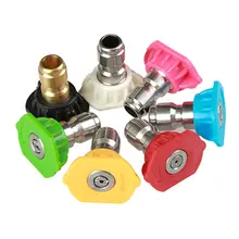 1 Set High-pressure Car Wash Water Gun Nozzle 1/4 Fast Quick-inserted Fan-shaped Nozzle 7 Color 0/15/25/40 Degree High Pressure