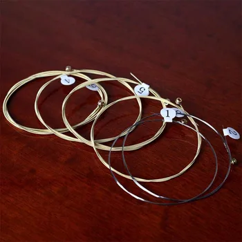 

6pcs/set Universal Acoustic Guitar String Brass Hexagonal Steel Core Strings For String Musical Instruments Strings Guitar Part