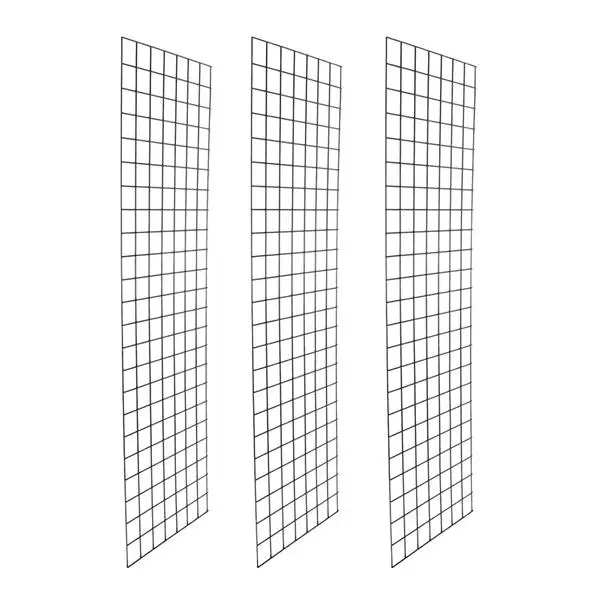 

3pcs 70.8''x21.7'' Grid Rack 5mm Iron Mesh Frame Multi-function Wall Mounted Mesh Panel Wall Art Display Organizer Storage Shelf