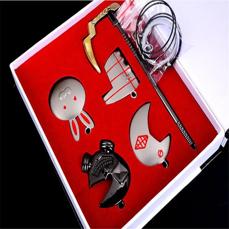 Anime Tokyo Ghoul Keychain mask rabbit Key Chain Pendant Anime Accessories Cartoon Key Ring set A974