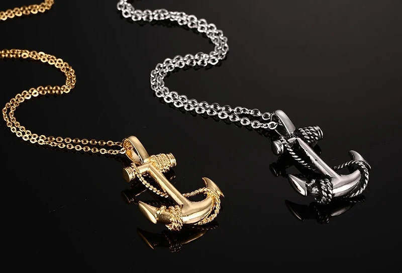 2021 Fashion New Black Rectangle Pendant Necklace Men Trendy Simple Stainless Steel Chain Men Necklace Jewelry Gift