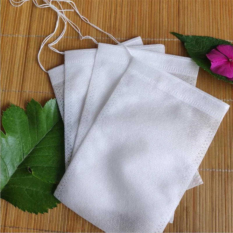 Disposable Tea Bags Disposable Tea Filter Bags 100Pcs/Lot Tea Bags Empty Scented Drawstring Pouch Bag 5*7CM Seal Filter Cook Herb Spice Loose Coffee Pouches Tools