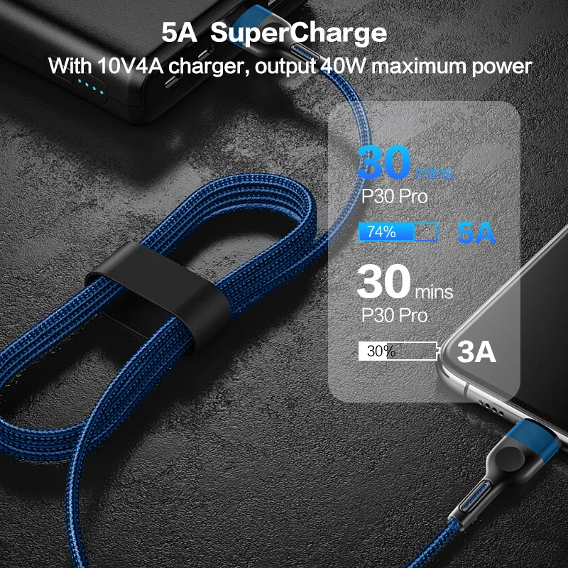 mobile charger cable 100W USB C to USB Type C Cable for MacBook Pro Quick Charge 4.0 PD 5A Fast Charging for Samsung Xiaomi mi 10 Charge Cable 1/2M android phone charger