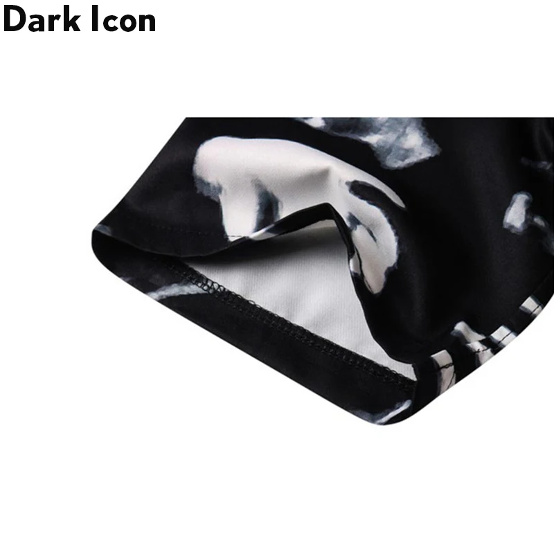 Dark Icon Printed Vintage Street Shirts for Men Summer Hawaiian Shirts Male Top