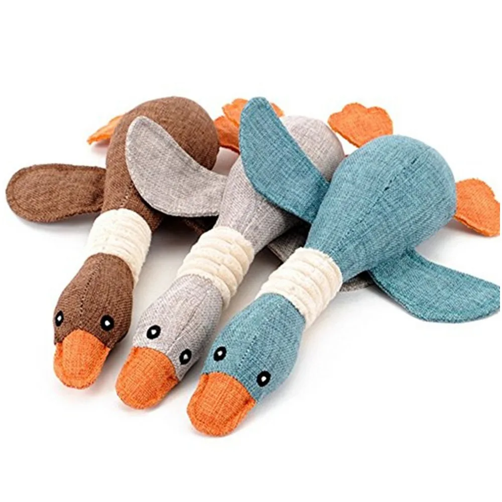 Dog Toy Cartoon Wild Goose Plush Resistance Bite chew toys Squeaky Sound Pet Toy For Cleaning Teeth Puppy Dogs Chew Supplies
