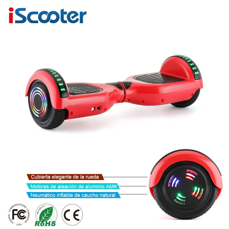 Haluoo Hoverboard 7 Self Balancing Scooter with Bluetooth Speaker Led Lights Low Battery Reminder Two Wheel Self-Balancing Hover Board Electric Self Balance Roller Scooter Hover Board 