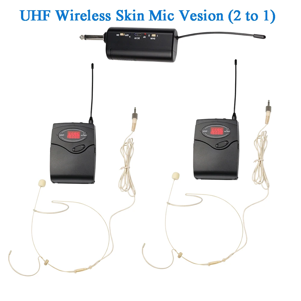 Профессиональный беспроводной микрофон UHF со скрытым металлическим зажимом на
