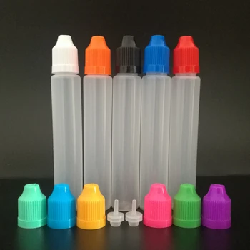 

10Pcs 30ml/60ml LDPE Plastic Squeezable Pen Type Dropper Bottle E-Liquid Ink Childproof Cap Long Thin Tip Vape juices Containers