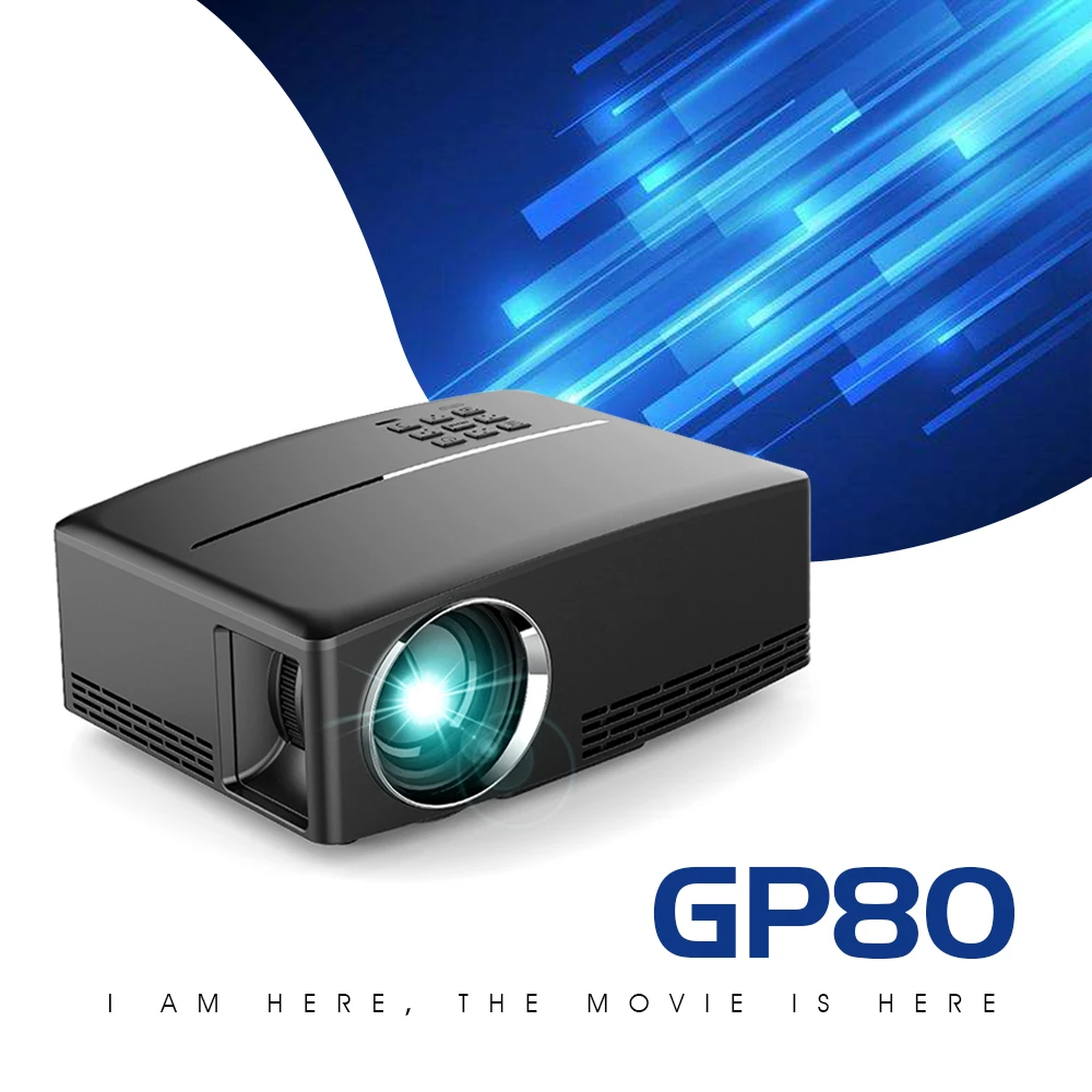 Real tv GP80/GP80UP HD светодиодный проектор 1800 люмен Android 6,0 светодиодный WiFi видео проектор портативные интеллектуальные проекторы с подарком